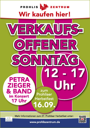 VERKAUFSOFFENER SONNTAG am-16.09.